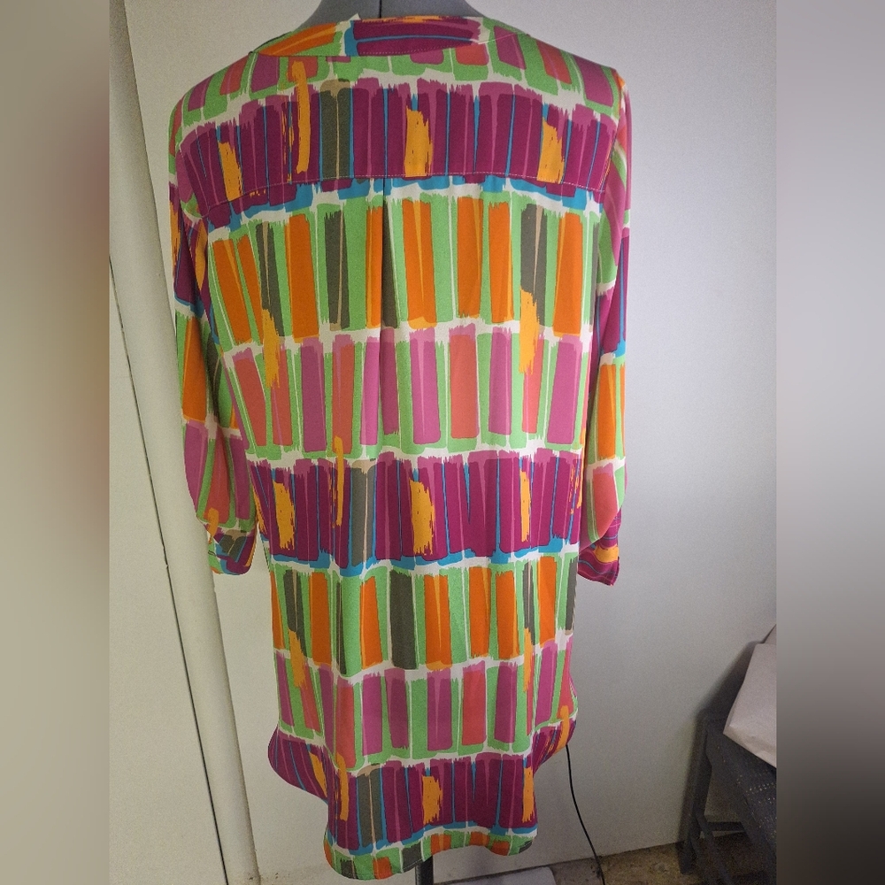 Cato Multicolor Brushstroke Blouse - image 3